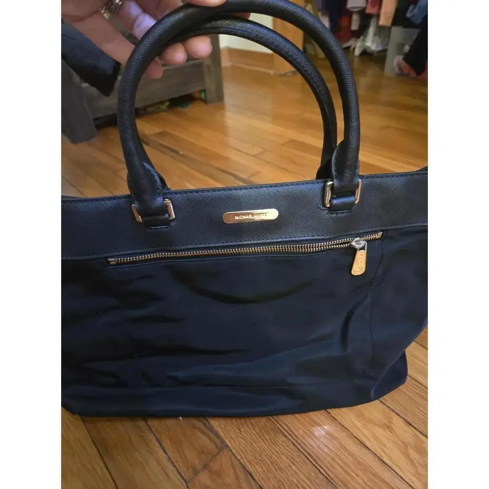 Michael Kors Black Tote Bag with Leather Handles- Please See Note